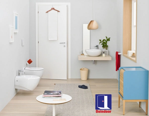 Lắp đặt làm cửa nhà tắm với cửa kháng nước Composite