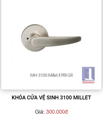 KHÓA CỬA VỆ SINH 3100 MILLET